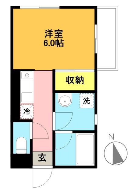 ホワイトビレッジ(1K/1階)の間取り写真