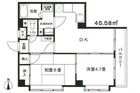ダイリンビル(2DK/5階)の間取り写真
