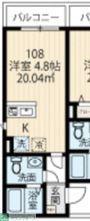 ラフィーネ鶴ヶ峰(1K/1階)の間取り写真