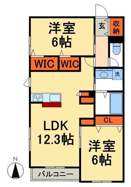 コンフォール常盤平(2LDK/1階)の間取り写真