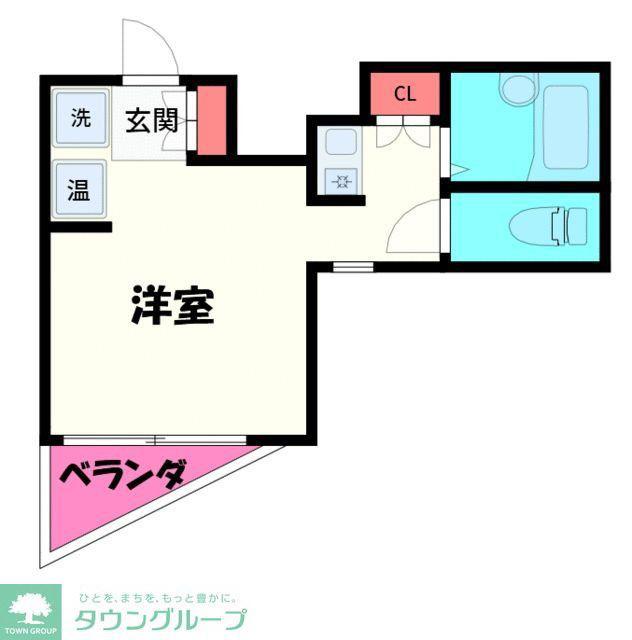 ヒルズ八王子(ワンルーム/2階)の間取り写真