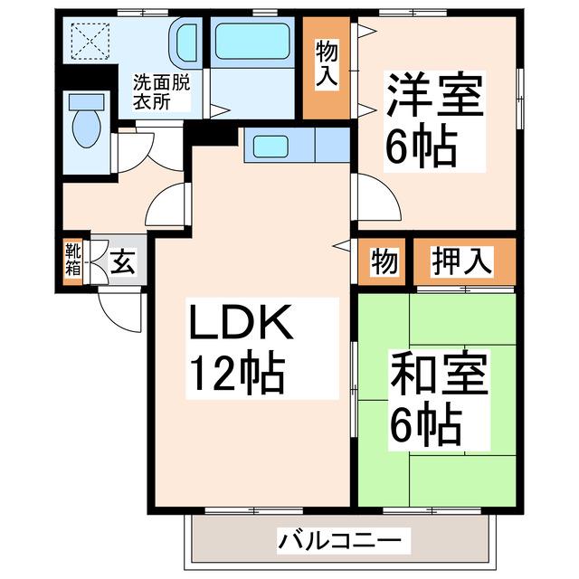 アメージングいずみB(2LDK/1階)の間取り写真
