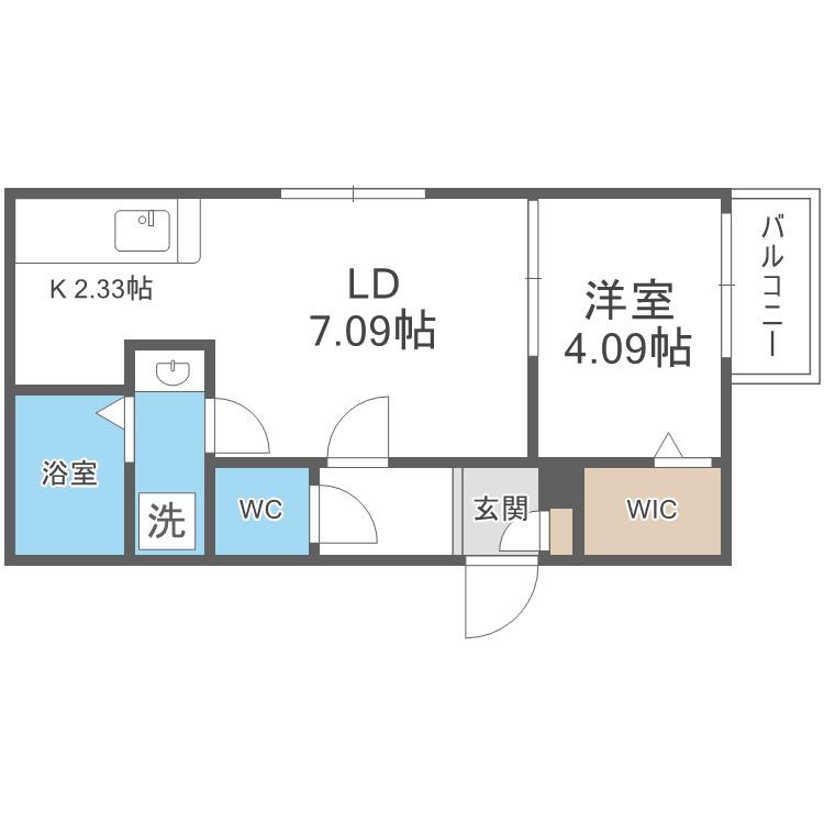 DRAW(1LDK/1階)の間取り写真
