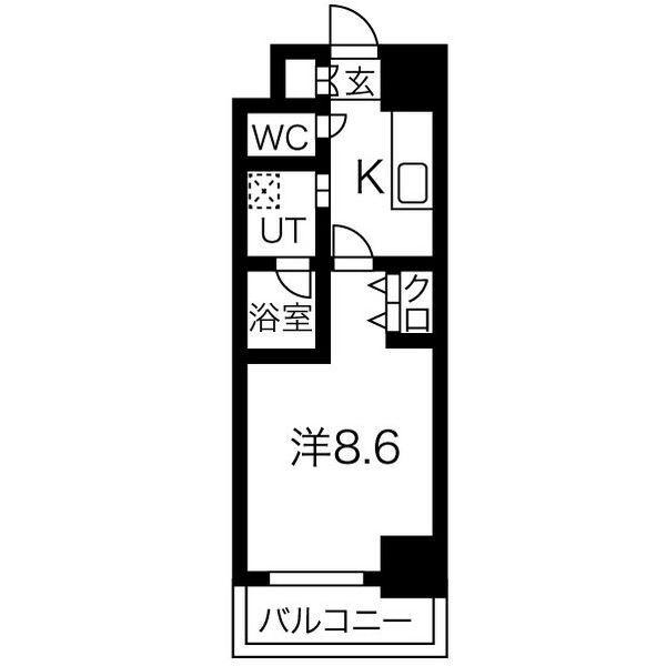 ベルルージュ中村公園(1K/1階)の間取り写真