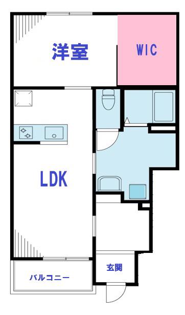 ミラエール鎌取(1LDK/1階)の間取り写真