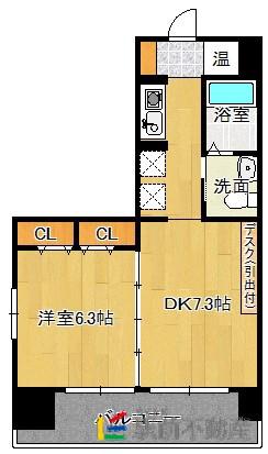 フェルト627(1LDK/11階)の間取り写真