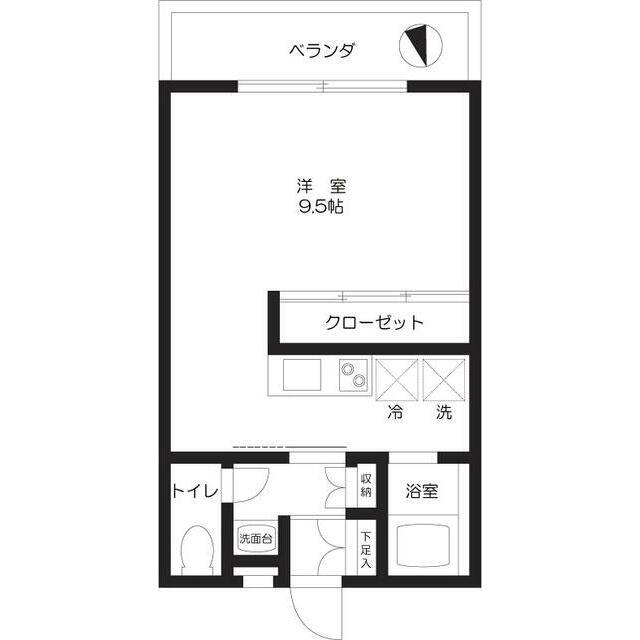 J-BOX(1K/1階)の間取り写真
