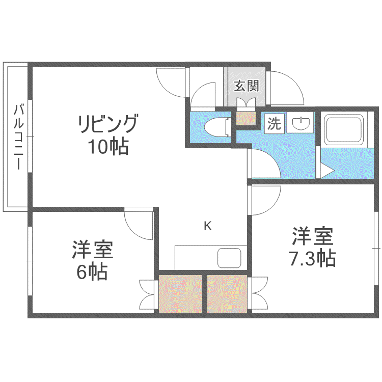 パールハイム40(2LDK/3階)の間取り写真