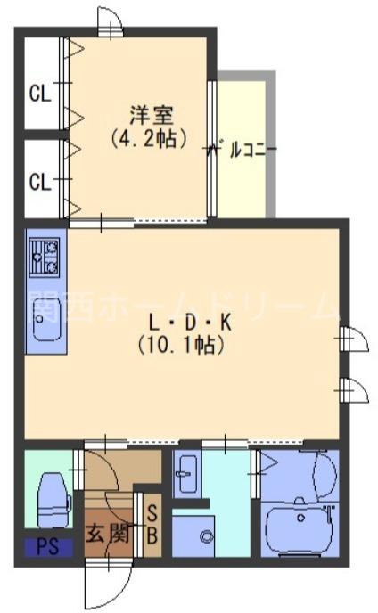 門真市五月田町PJ(1LDK/2階)の間取り写真