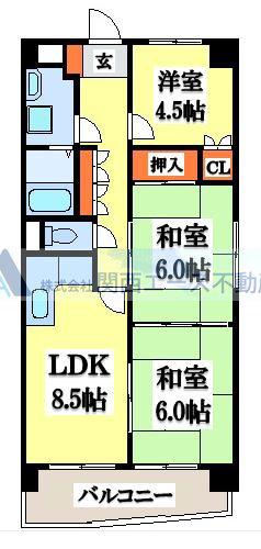 リーヴァ東花園(3LDK/2階)の間取り写真