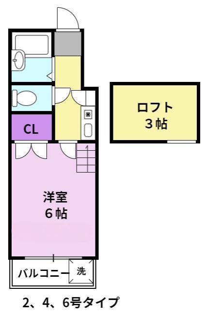 サンライズ21(1K/2階)の間取り写真