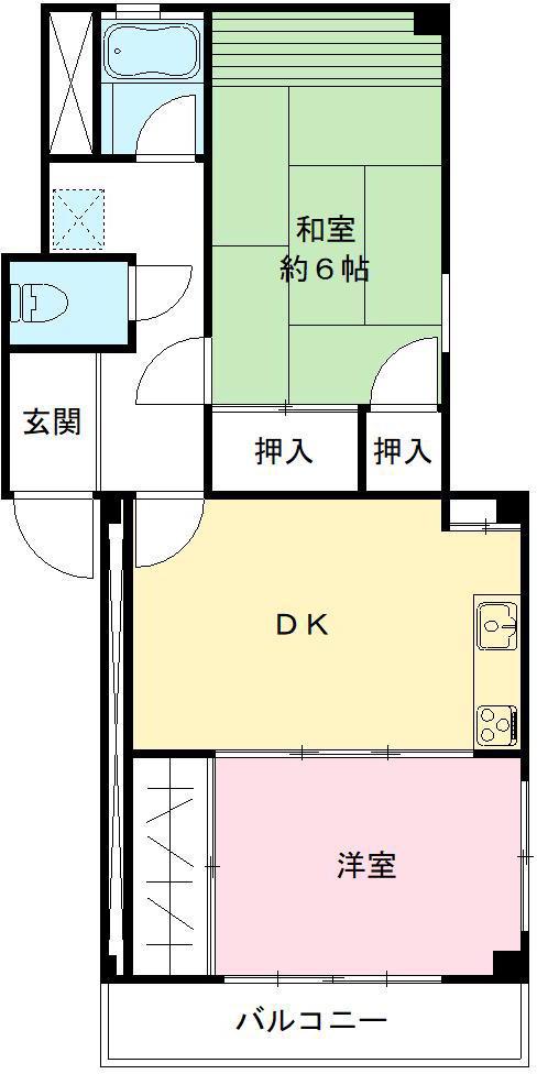アバニティー東出口(2LDK/2階)の間取り写真