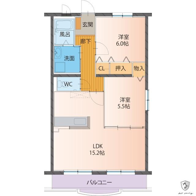 GRANDE 美坂(2LDK/1階)の間取り写真