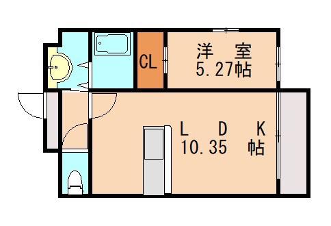 カラコレスIII(1LDK/5階)の間取り写真