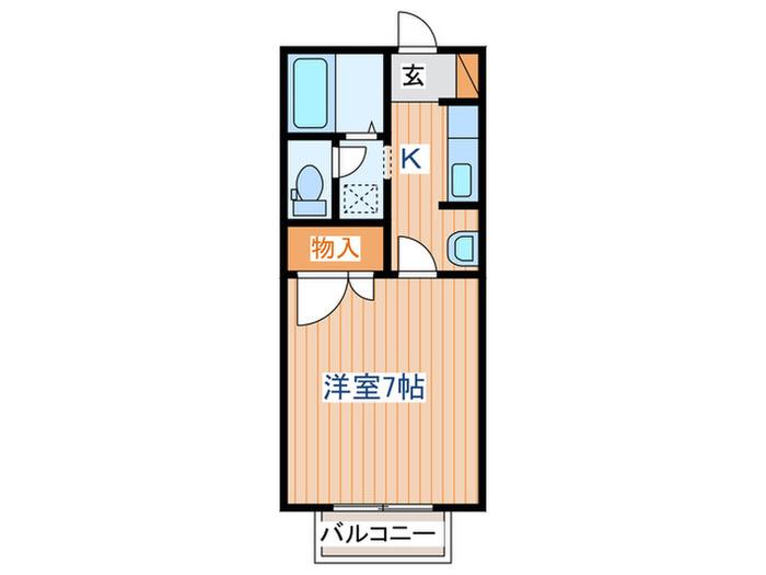 フレグランス母子沢A(1K/1階)の間取り写真