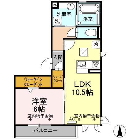 EMBELLIR(1LDK/1階)の間取り写真