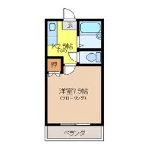 コーポアムール(1K/2階)の間取り写真