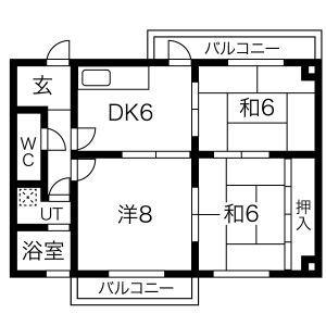 レジデンスみなみB(3DK/3階)の間取り写真
