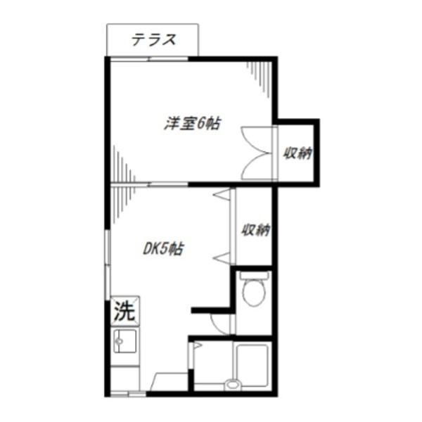 コーポ古屋(1DK/1階)の間取り写真