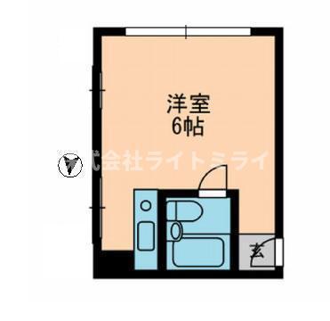 音羽小峰マンションズ(ワンルーム/2階)の間取り写真