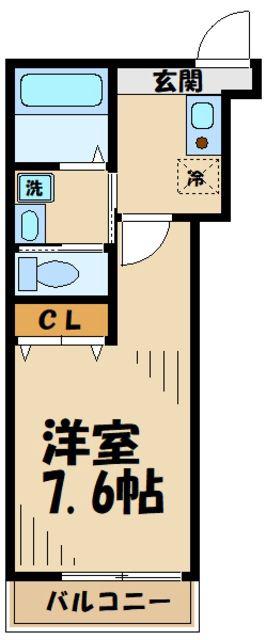ニューゲート橋本(1K/1階)の間取り写真