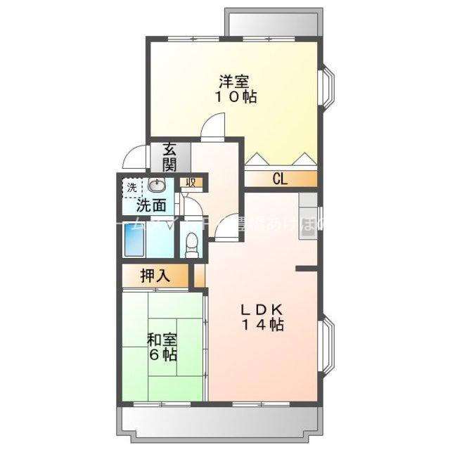 ラフィーネ草間(2LDK/3階)の間取り写真