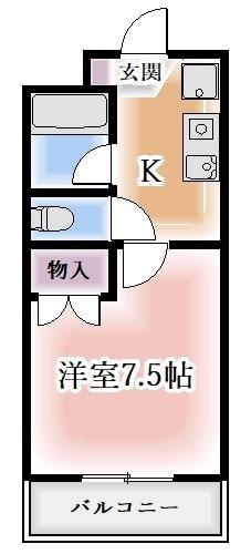 GBII(1K/2階)の間取り写真