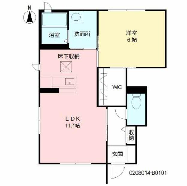 クレール・ド・セドルIIB棟(1LDK/1階)の間取り写真