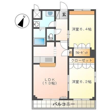 グランウッド(2LDK/2階)の間取り写真
