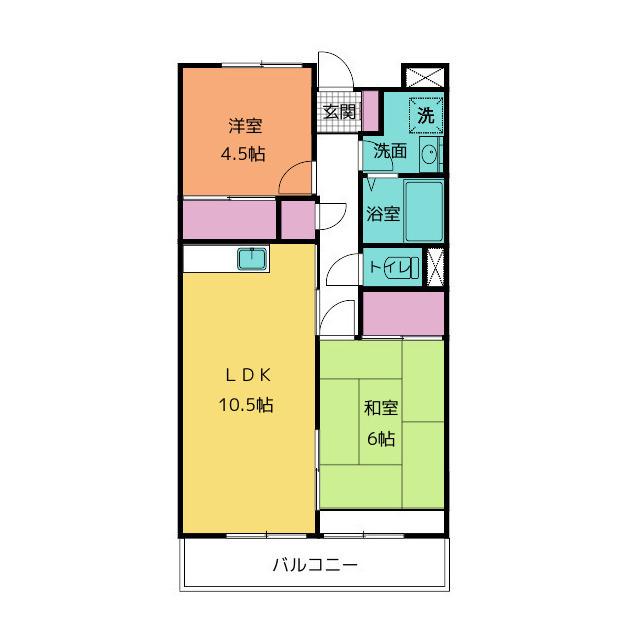 アビタシオンタカダ(2LDK/3階)の間取り写真