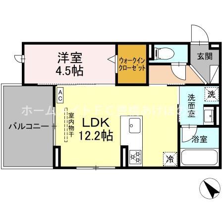 D-AVANCE佐藤一丁目(1LDK/3階)の間取り写真