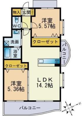 BEETLE 若久(2LDK/2階)の間取り写真