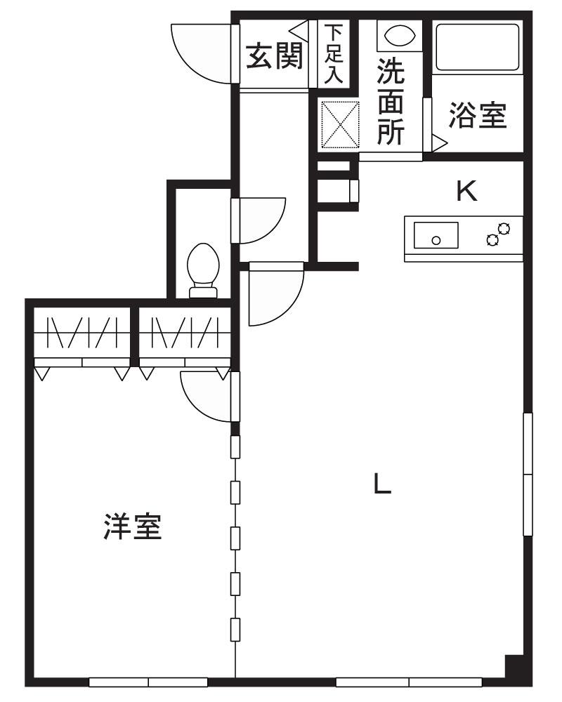MODULOR三軒茶屋II(1LDK/2階)の間取り写真