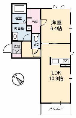 グランベレオ美来(1LDK/3階)の間取り写真