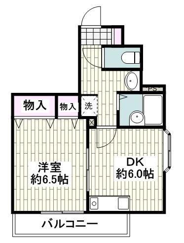 ムーンミスト(1DK/2階)の間取り写真