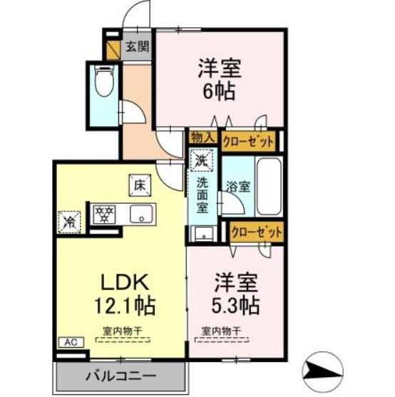 ブラビッシーモ II(2LDK/2階)の間取り写真