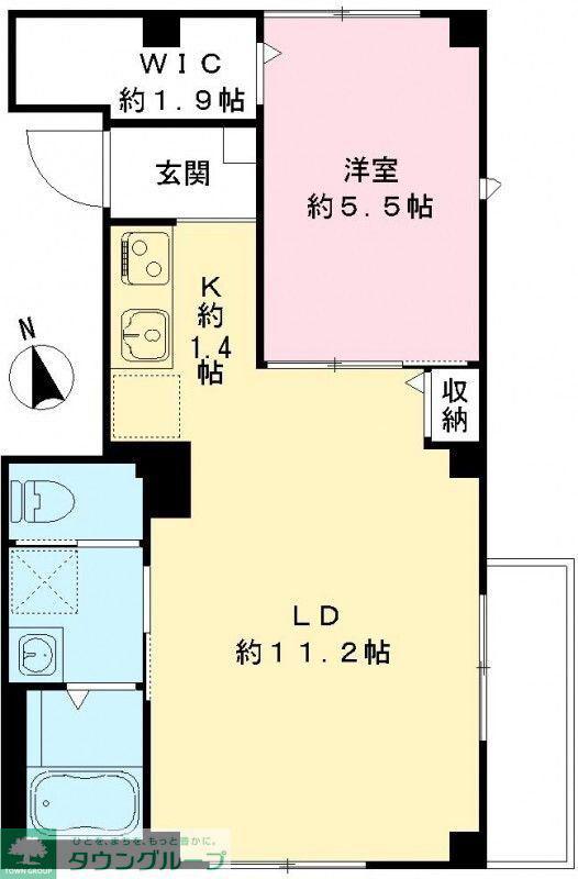 ラルゴ アミーチェ(1LDK/4階)の間取り写真
