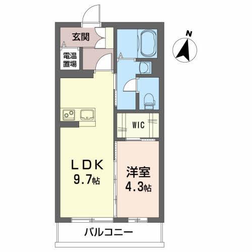 BLUE ROSE(1LDK/2階)の間取り写真