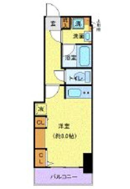 リーフコンフォート本厚木(ワンルーム/12階)の間取り写真