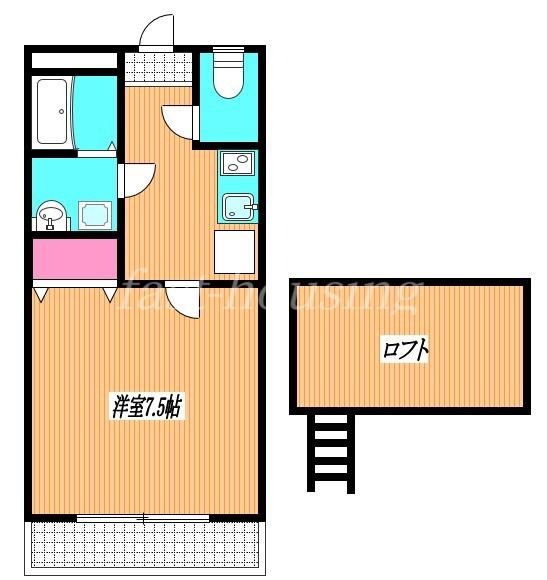 アッシュツリーハウス(1K/2階)の間取り写真