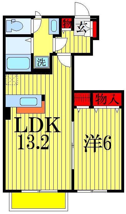 グリーンフィールズ薬円台1(1LDK/1階)の間取り写真