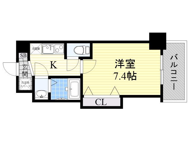 ラグゼ都島北2(1K/7階)の間取り写真