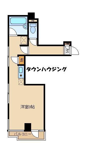 メインビル調布(1K/3階)の間取り写真