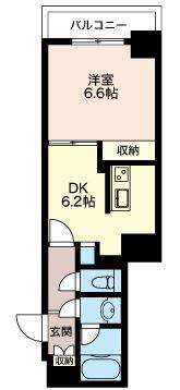 エスティメゾン神田(1DK/4階)の間取り写真