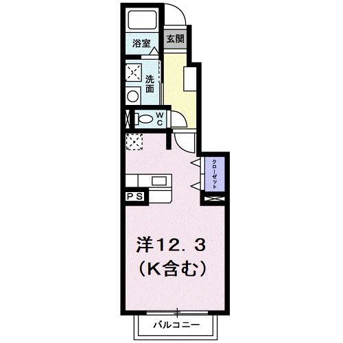 サンロードII(ワンルーム/1階)の間取り写真