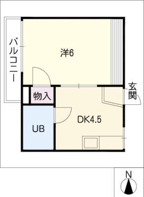 フォーヴル柳原(1DK/1階)の間取り写真
