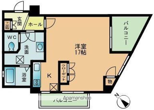 ベルメゾン姪浜(ワンルーム/2階)の間取り写真