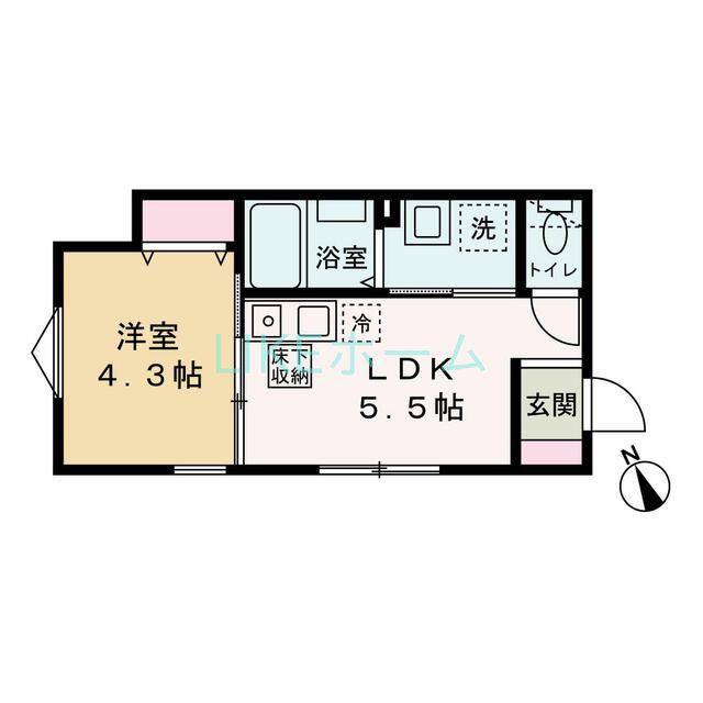 明和レジデンス(1DK/1階)の間取り写真