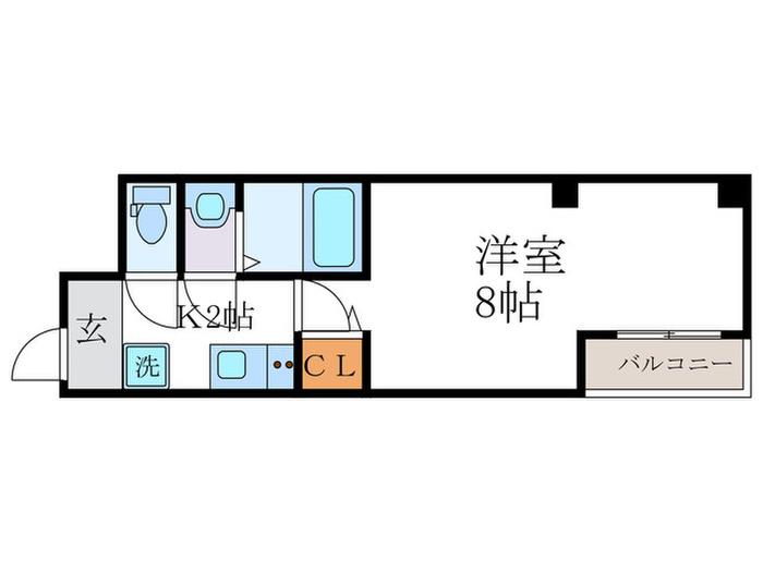 GROOVE京都五番町(1K/4階)の間取り写真