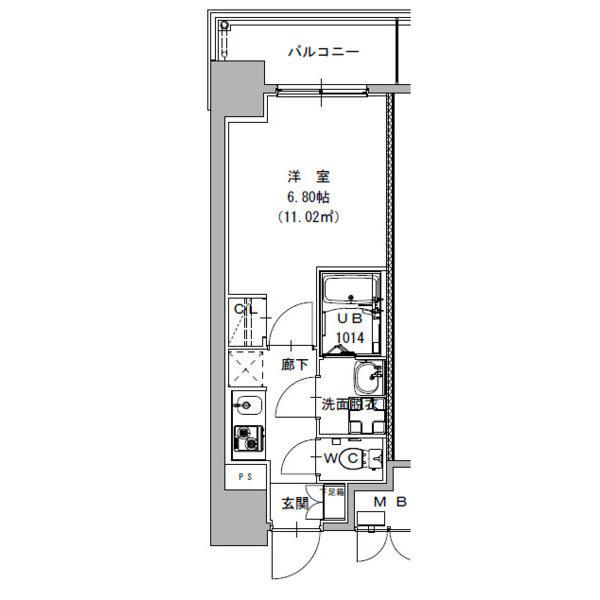 S-RESIDENCE植田ASOLEA(1K/4階)の間取り写真
